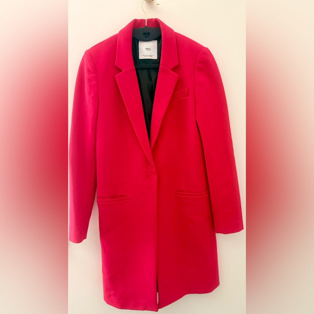 Mango Casual Hot Pink Single-Button Blazer - Size S
